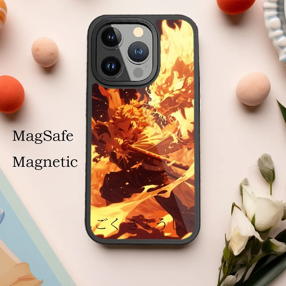 Bilibili Demon Slayer Phone Case For iPhone 15 14 13 12 11 Pro Max Plus Magnetic for Macsafe Cases Cover