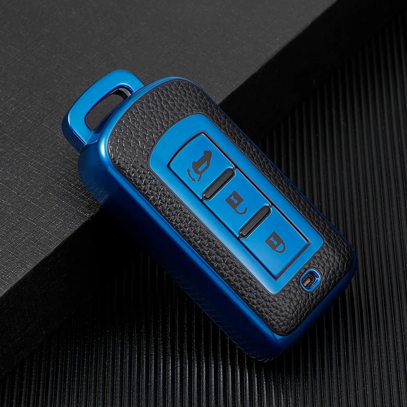 Кожаный чехол для автомобильного ключа из ТПУ для MITSUBISHI OUTLANDER 3 Lancer 10 L200 ASX Colt Pajero Sport ECLIPSE CROSS Key Ring
