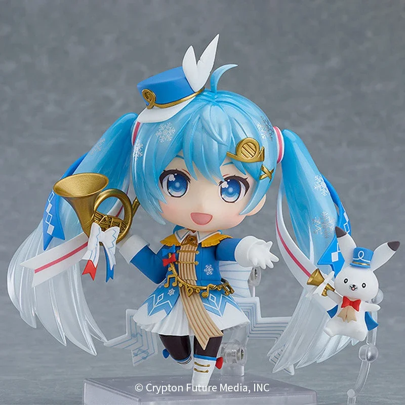 

Hot Genuine Clay Man Snow Miku Snow Parade Ver. Hatsune Miku Anime Figure Model Q Edition Cute Doll Collection Decoration Gift