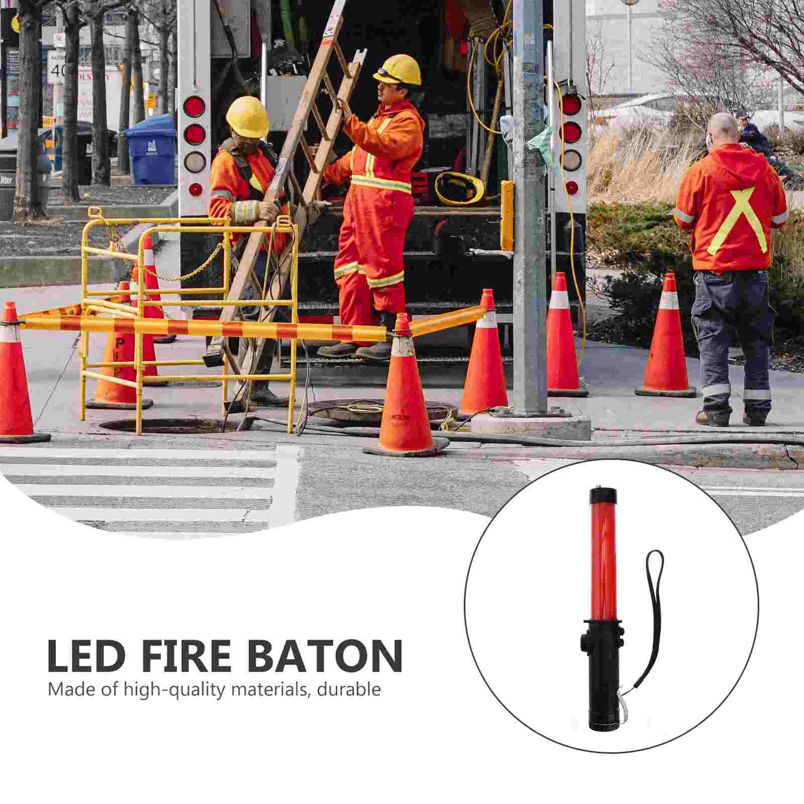 1PC 30CM Portable LED Lamp Fire Control Traffic Whistle Broken Window Emergency Roadside Beacon Magnet Hook Fire Bat