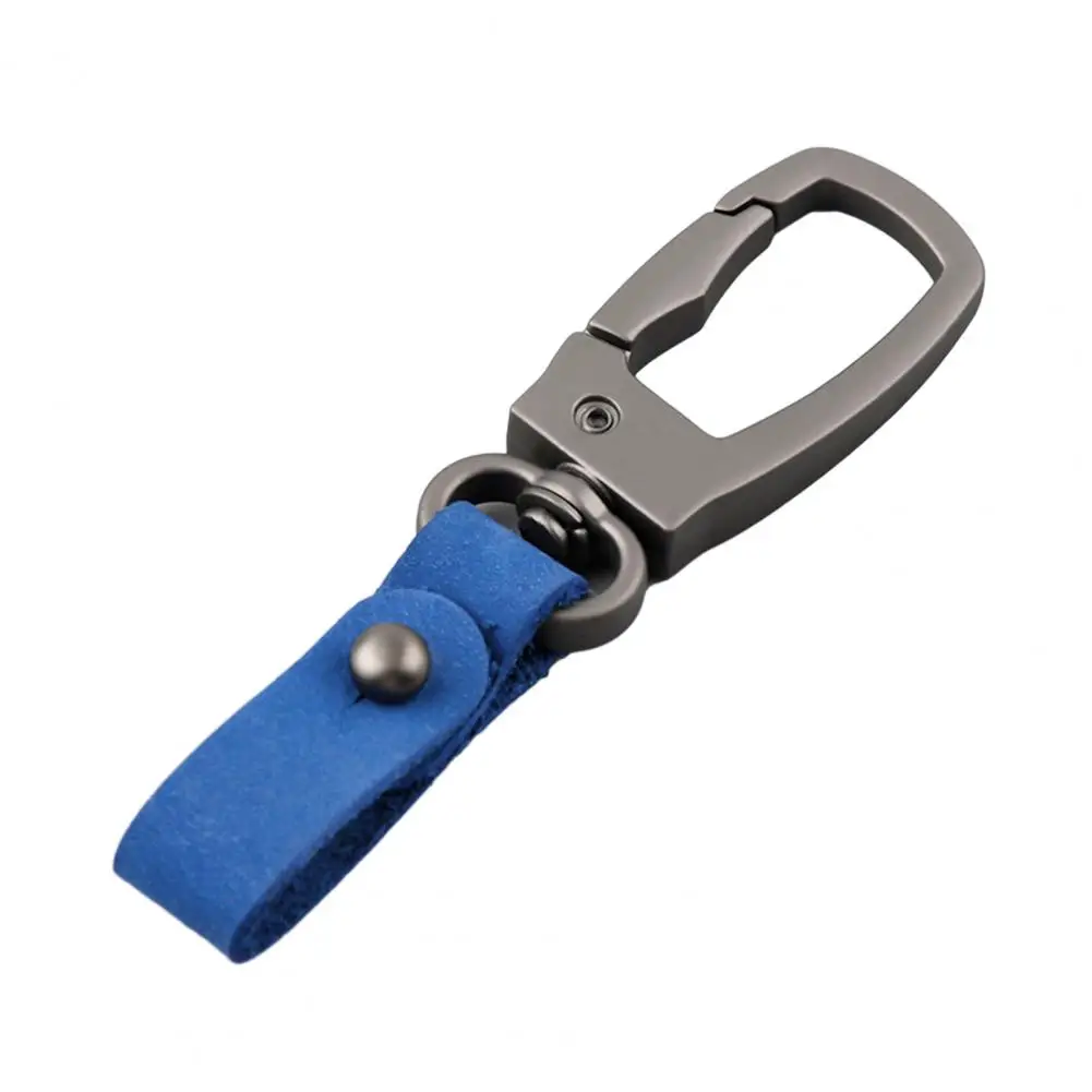 Car Remote Key Holder High Strength Stainless Steel Keychain with Electroplated Buckle Anti-lost Faux Leather Strap Durable Car