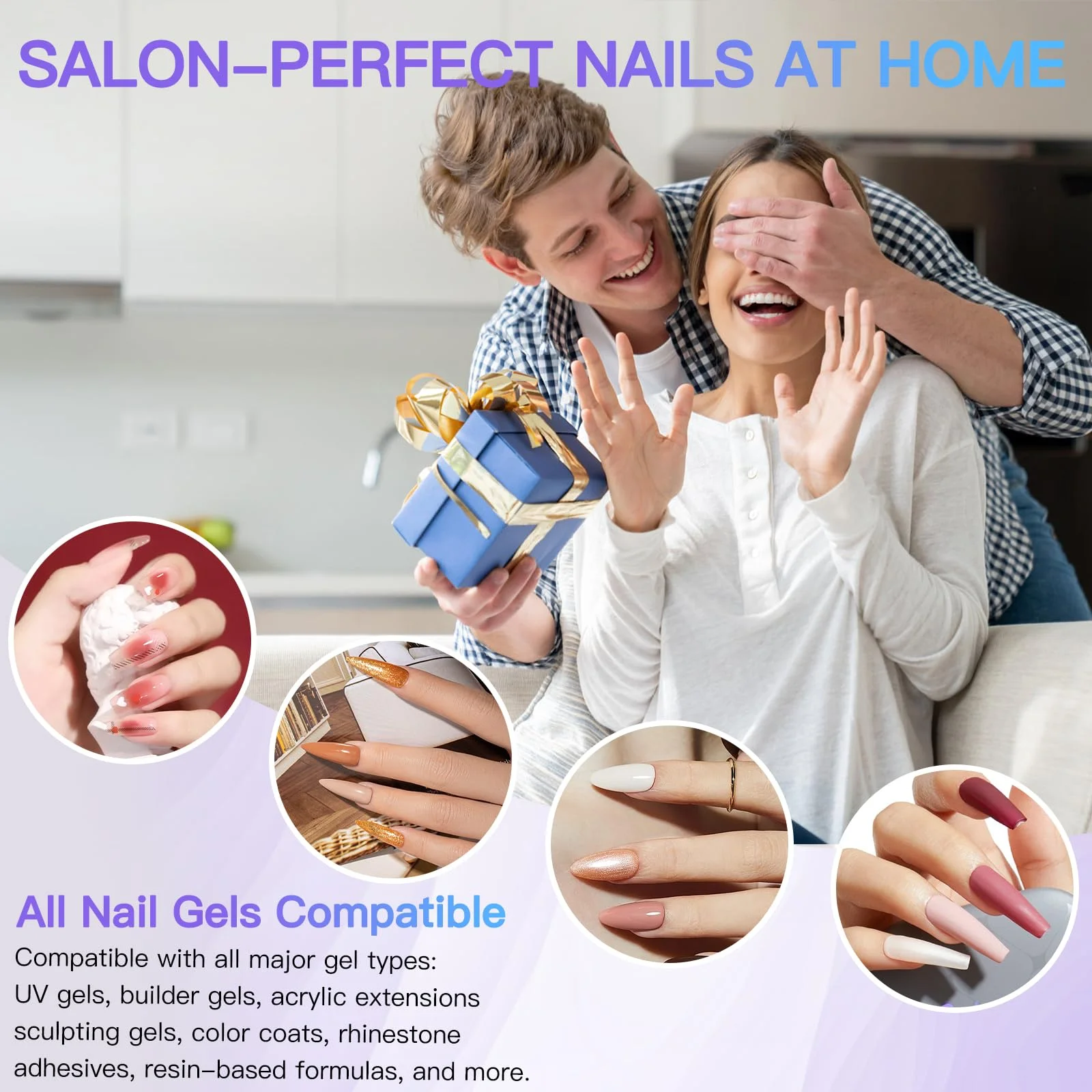 위즈덤파크 UV LED 네일 램프 180W, 젤 네일용 UV 라이트 (램프 비드 45개 포함) 및 자동 센서/4가지 타이머 설정 전문가용