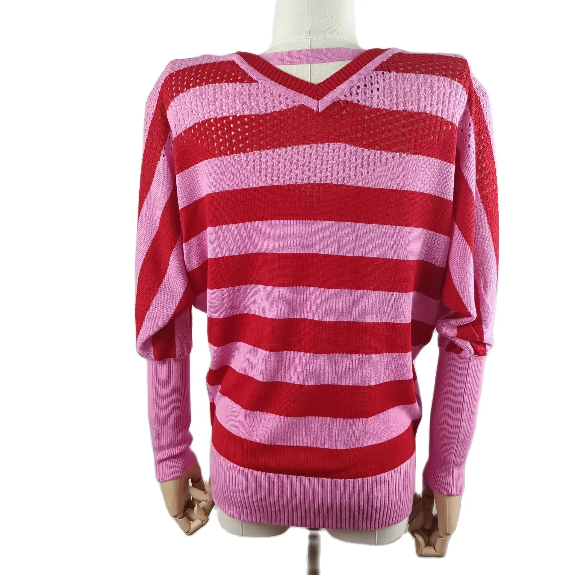 Women's Korean Stripe Underlay Short Style Sweater, Female Pullover, Premium Sweater, Underwear, Spring, Autumn, New, 2020