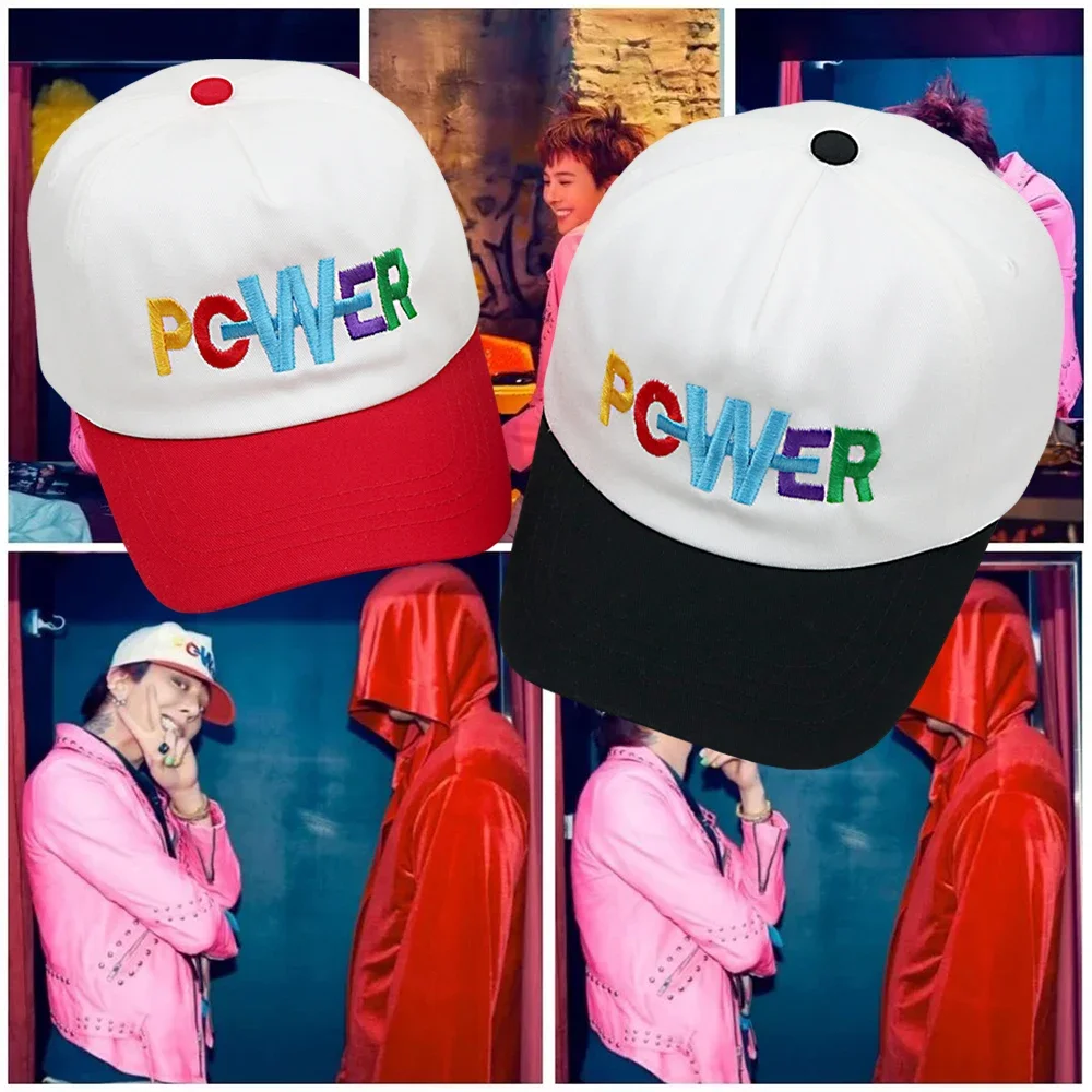 POWER Baseball Cap Embroidery GD Trucker Hat High Quality Retro Double Color Woman Cap Adjustable Buckle Unisex