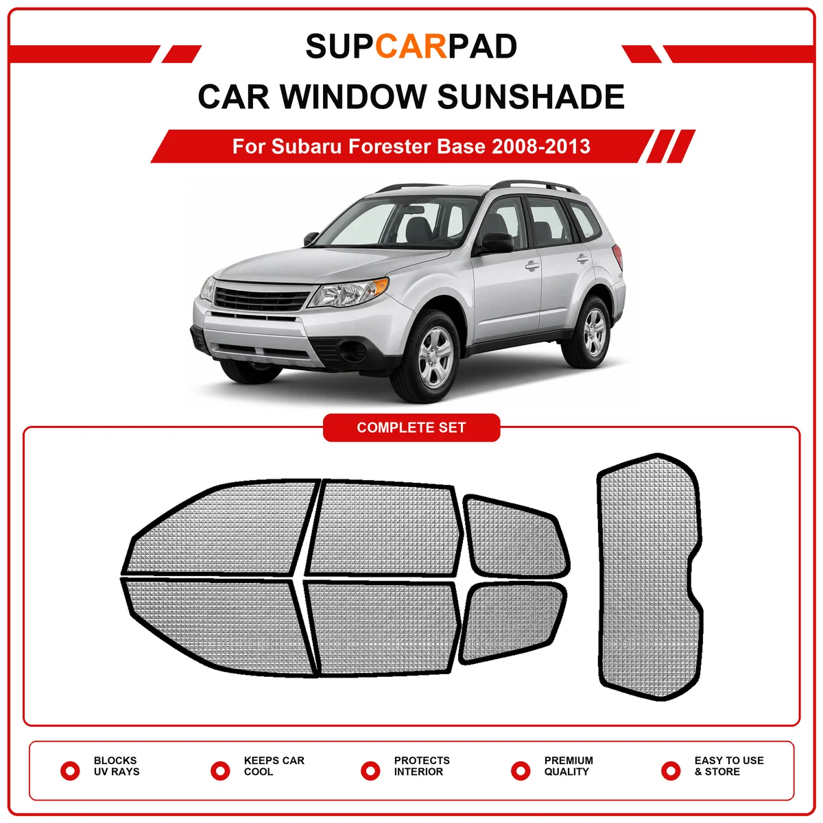 For Subaru Forester Base 2008-2013 Pre‑Cut Auto Window Sunshade Anti‑UV Car Sun Visor Protector