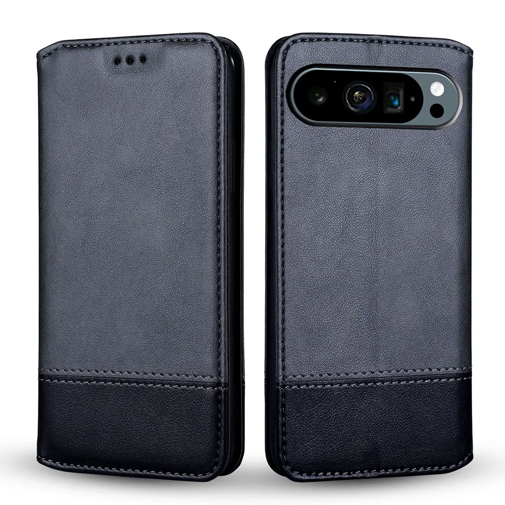 Funda de cuero con ranura para tarjeta para Google Pixel 9 Pro XL, carcasa con tapa y soporte para Google Pixel 9 Pro XL