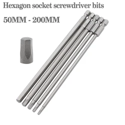 50mm-200mm Hex Head Allen Wrench Drill Bits Set   Long Allen Screwdriver Bits Magnetic Tips Hex Key Screwdriver Socket Bit Set