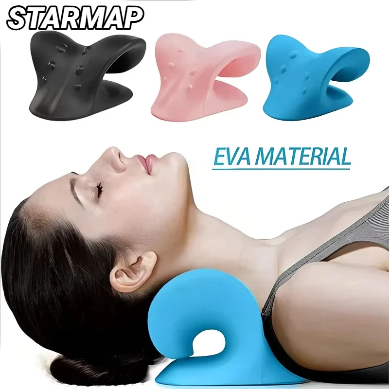 Neck Shoulder Stretcher Relaxer Cervical Spine Stretch Muscle Relaxation Traction Device Massage Pillow Correction Chiropractic