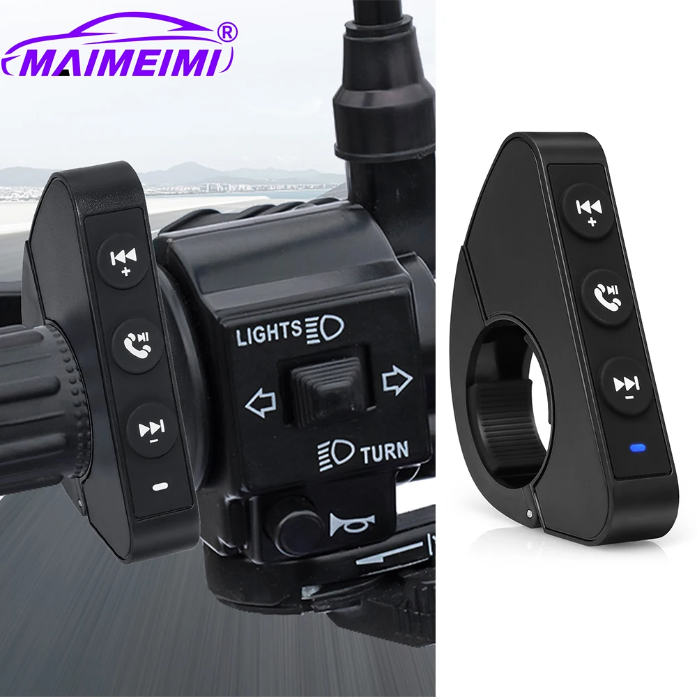 Motorcycle Handlebar Media Controller Steering Wheels Switch Bluetooth-compatible Wireless Media Smart Phone Remote Controller