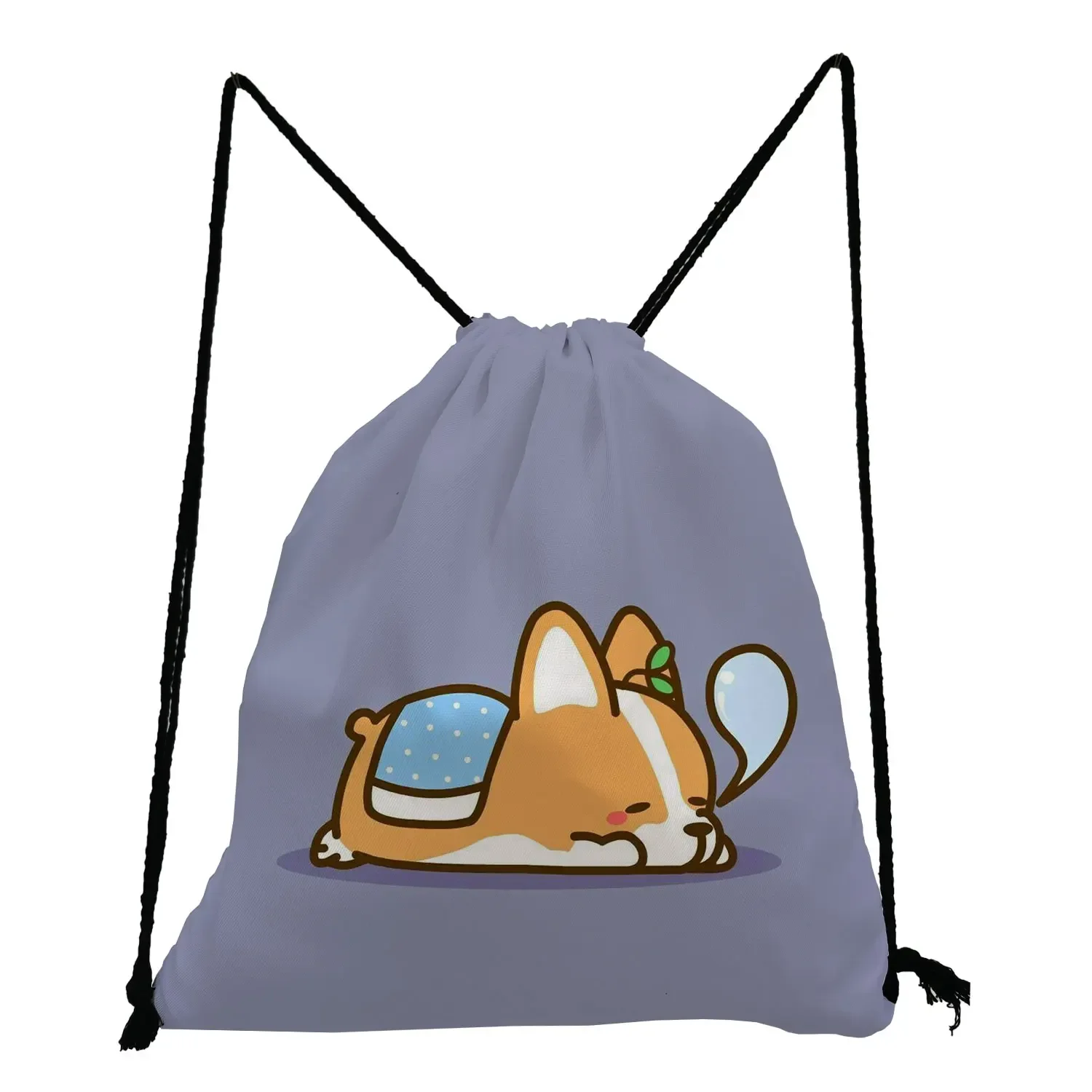 Desenhos animados Corgi Dachshund Imprimir Mochilas para Estudantes, Bonito Animal Drawstring Bolso, Saco De Armazenamento De Alta Qualidade, Sacos De Sapatos Portáteis