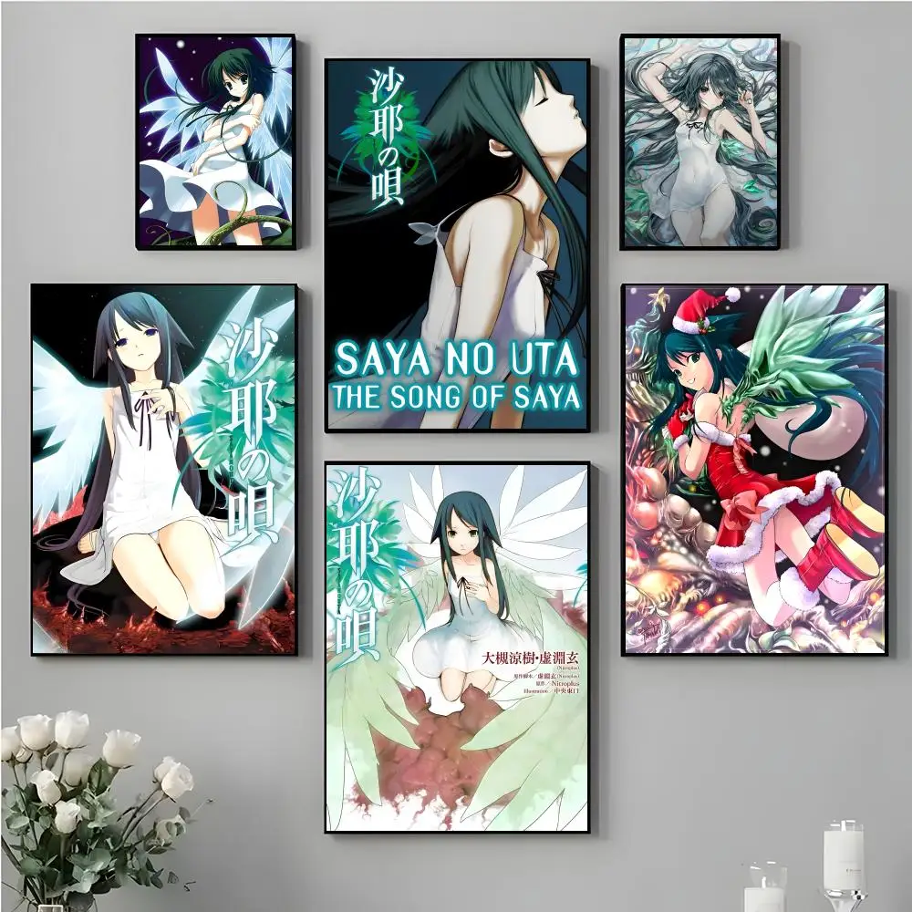 Anime S_Saya No U_Uta Painting Calligraphy High Quality Canvas Poster Wall Art For Office Restaurant Home Decoration Set