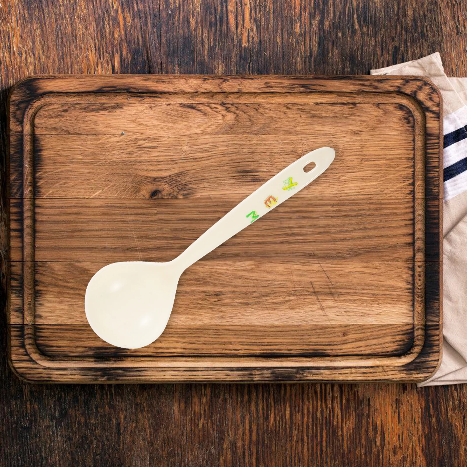 

10 Pcs Chinese Rice Spoon Safe to Eat Soup Spoons Ceramics White Long Handle Food Serving Pp Ladle