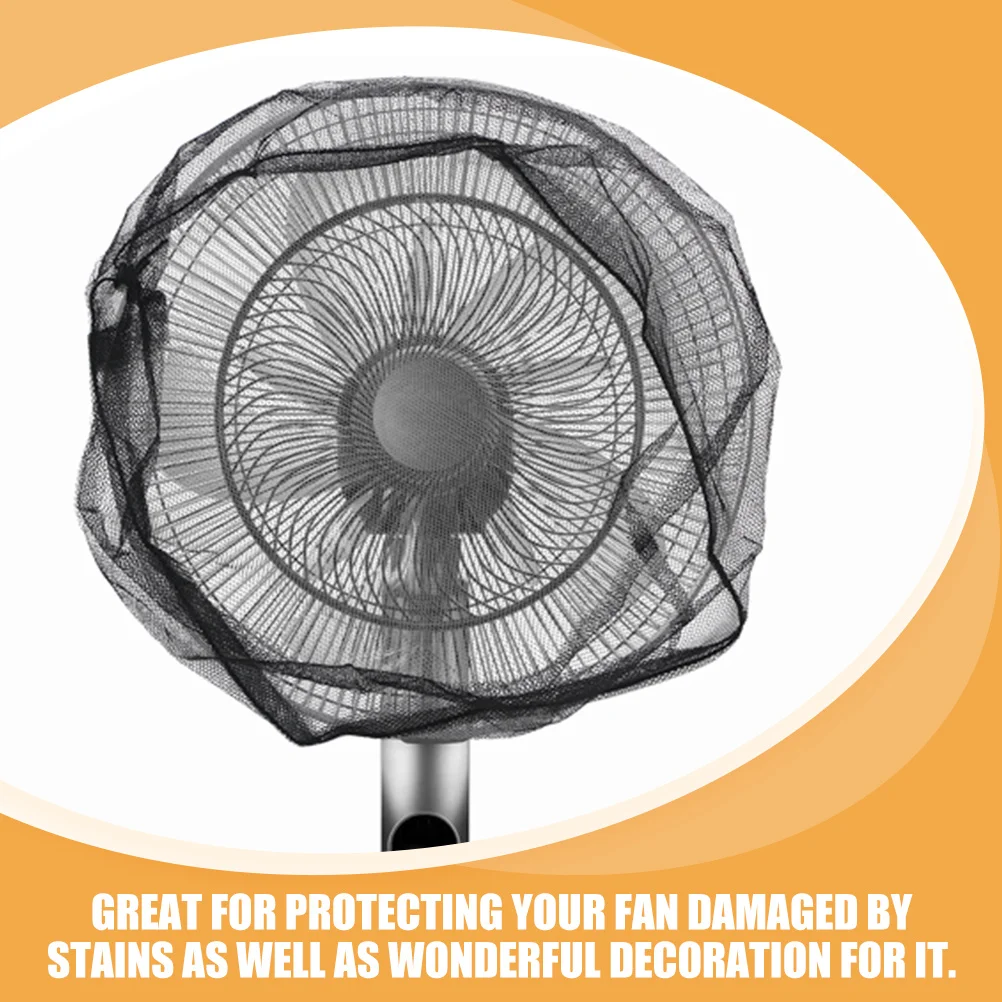 

2pcs Electric Fan Cover Black Plastic Safety Net Dustproof Round Mesh Guards Fan Protector Household Appliances