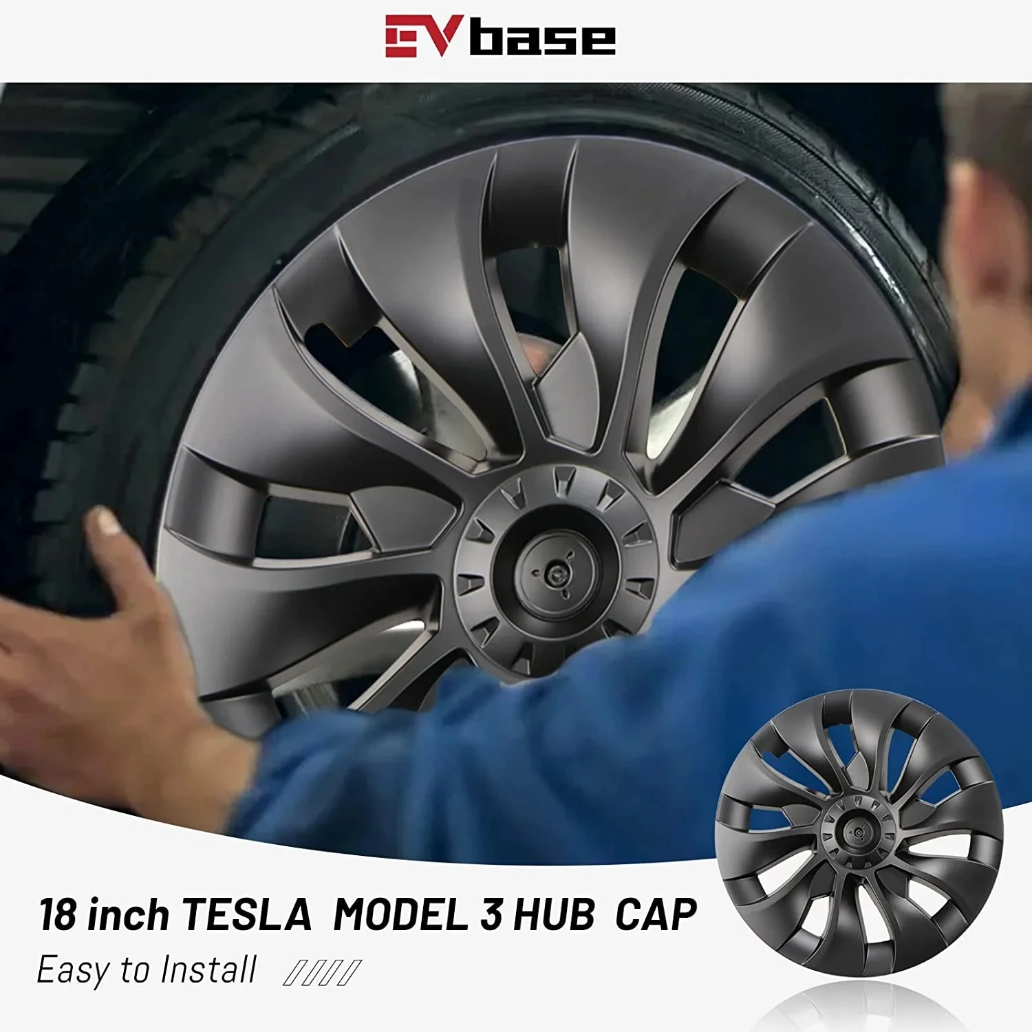 Cubierta de llanta completa para coche, tapa de cubo con rendimiento de 4 piezas, accesorios para Tesla Model 3, 18 pulgadas, Hubcap 2018-2023