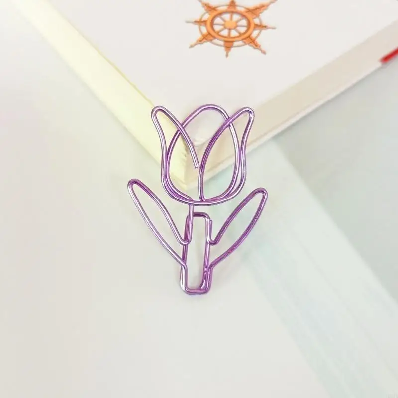 20 PCS Metal Plannner Clips Tulips Mongmarks Clips Office Paper Clips School School School Schools