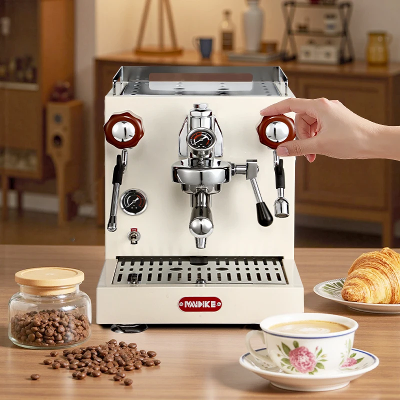 MDK MC-6 Commercial Semi-Automatic Espresso Machine Rosewood With Hot Water System US Plug For Hotels Cars And RV Use