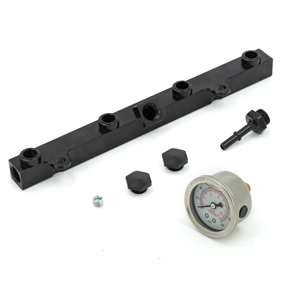 XMSJ-K SERIES Heavy FUEL RAIL kit High Flow Injection fuel rail FOR HONDA K20 K24 RSX CIVIC SI,INTEGRA EP3 with gauge Aluminium - view 2
