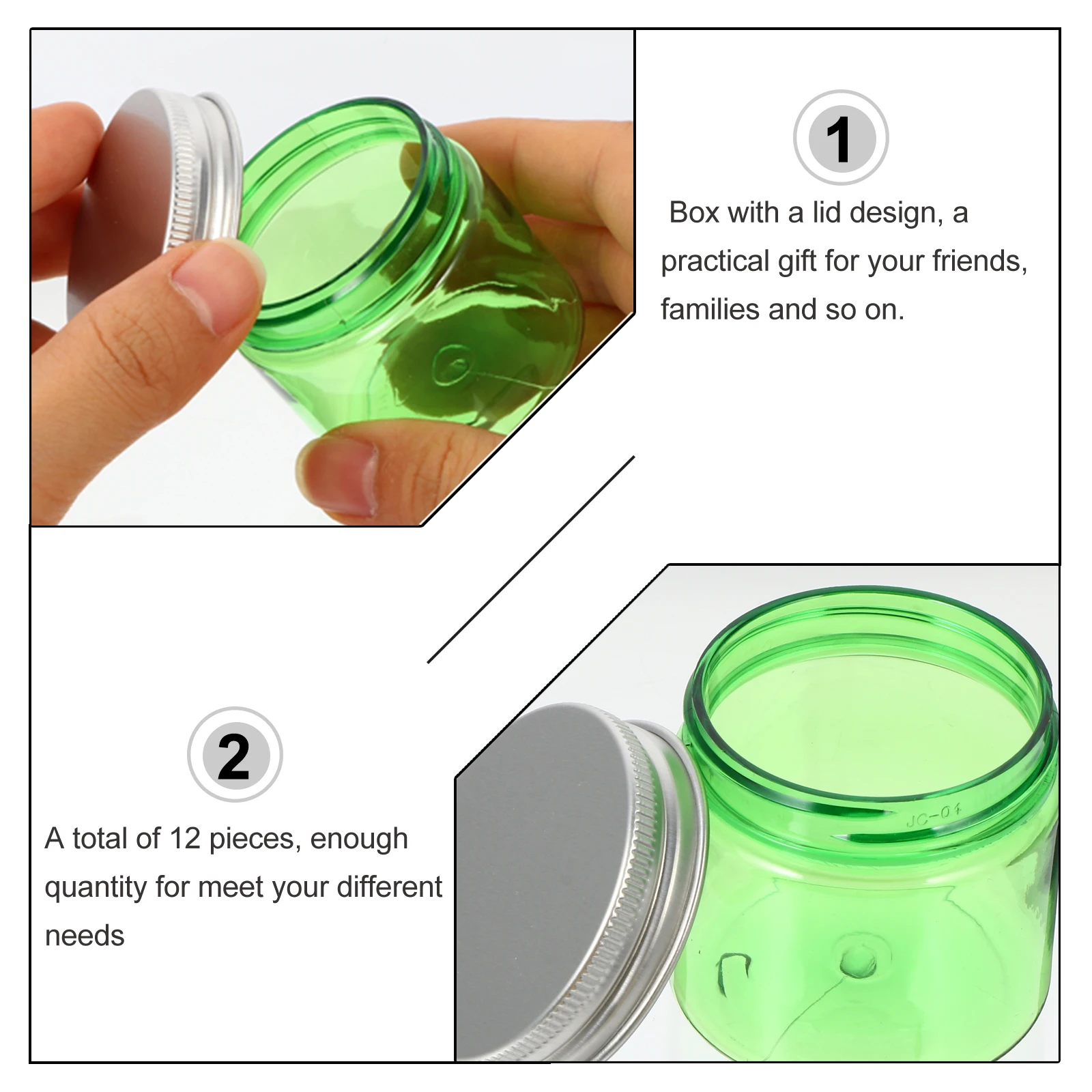 

12pcs 50G Cream Storage Boxes Jars Makeup Case Travel Size Empty Cream Containers Shampoo Lotion Conditioner