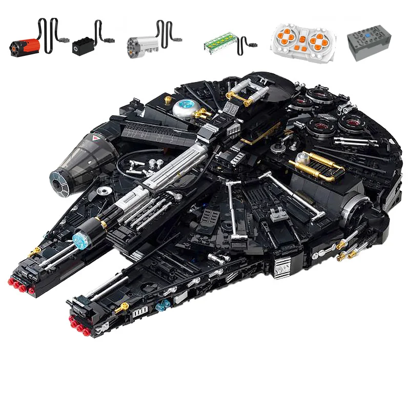 En STOCK MOC, bloques de construcción de nave espacial con Control remoto técnico, modelo de ladrillos, juguetes de ensamblaje para niños, juego de regalo de cumpleaños