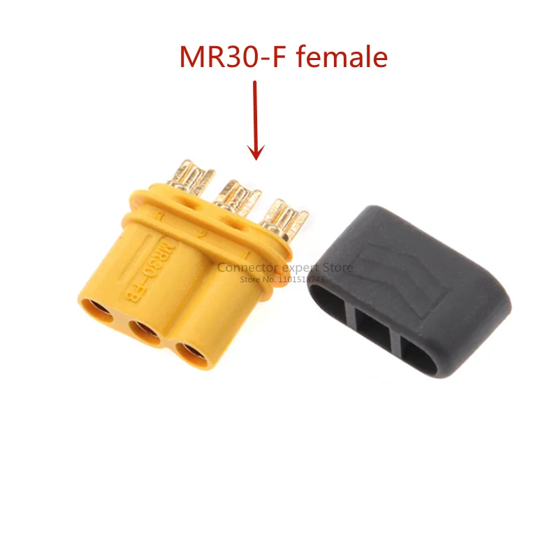 Amass MR30-M/FB Male and Female Model Aircraft Plug and Socket Three Hole Three Core with Sheath Solder Wire Type