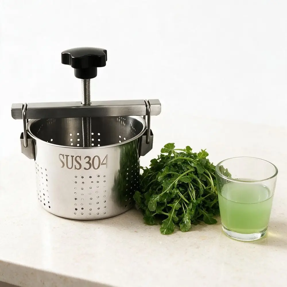 304 Stainless Steel Vegetable Stuffing Squeezer Effort-saving with Filter Bag Lemon Juicer Large Capacity Corrosion-resistant