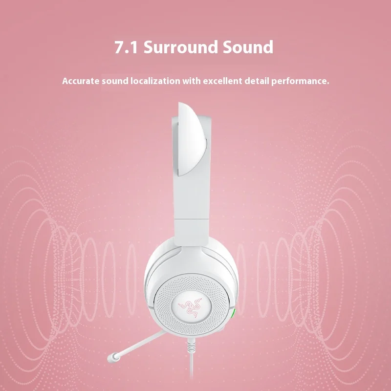 Cuffie Razer Kraken Kitty V3 X con microfono montato sulla testa Esports Gaming Auricolari Razer Triforce Cuffie leggere PC portatile