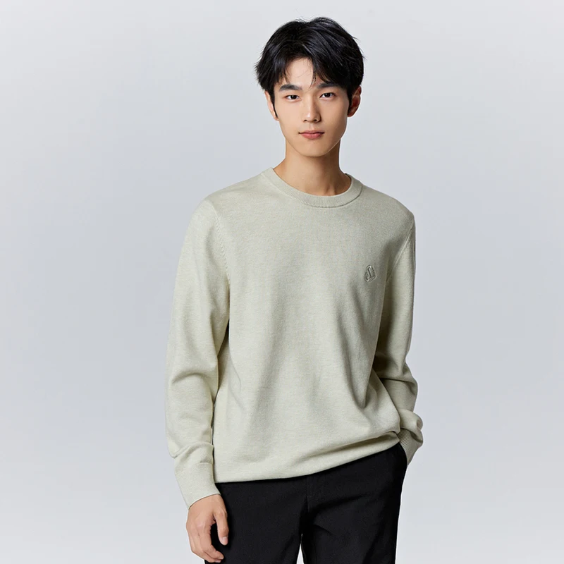 Semir Pullover Sweater for Men in Winter Simple Solid Color Exquisite Urban Commmuting Style Fashionable Casual Sweater