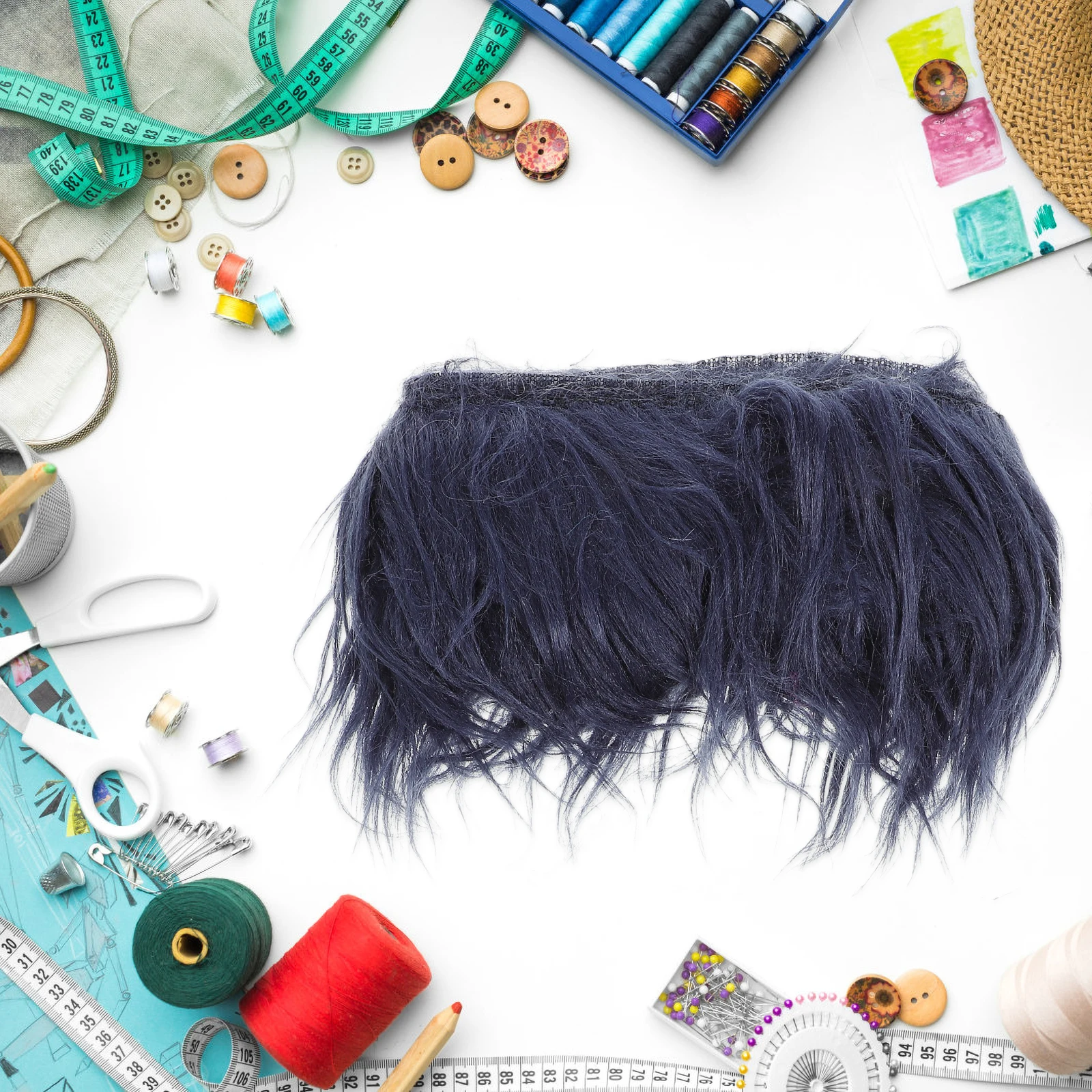 

4 Pcs Fabric Set Strip Craft Furry Faux Precut Strips Beard Crafts Polyester Diy Supply