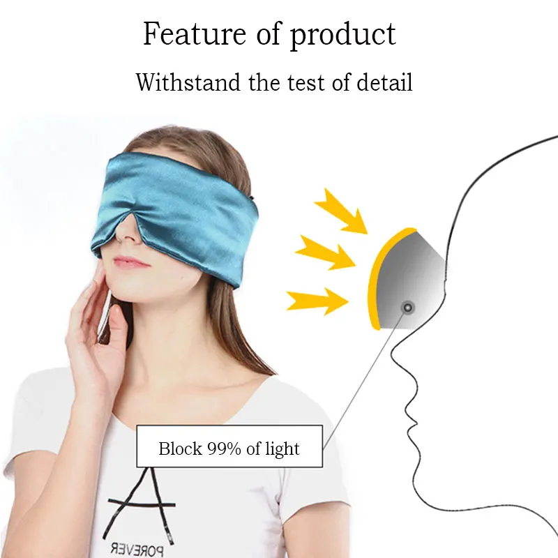 3D Natural Silk Sleeping Mask Eyeshade Cover Shade Eye Patch Soft Portable Blindfold Travel Eyepatch Relieve Fatigue Earplugs