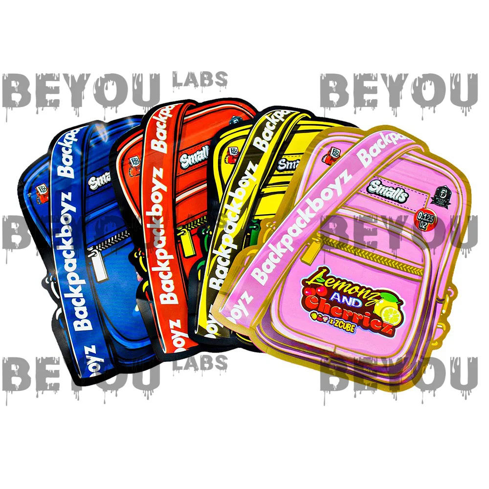 Backpackboyz Shaped Cut 3.5G Plastic Storage Bags Empty Mylar Zipper Packaging Stands Up Matte Bag Customize Die Cut Containers