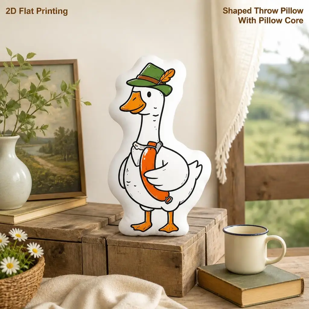 Sausage Goose Oktoberfest Gift Plush Pillow Cushion Irregular Stuffed Throw Pillow Home Decor Gift Sofa Bed Home