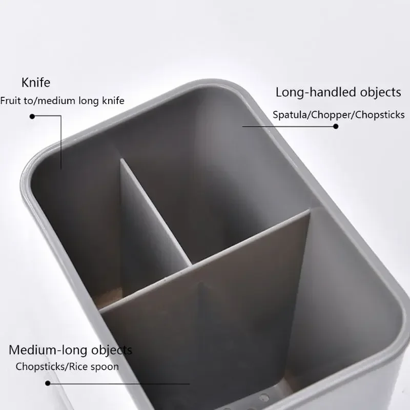 Storage Box Multifunctional Spoon Fork Chopstick Storage Holder Box Double Layer Cutlery Drain Rack Organizer Racks for Kitchen