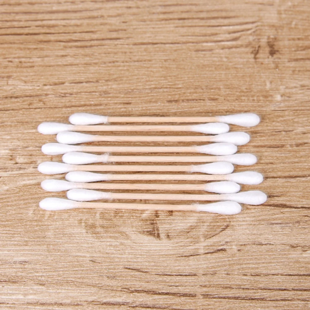 100pcs Wooden Stick Cotton Swabs Double Tipped Cotton Stick Swab Cotton Swabs Wooden Stick