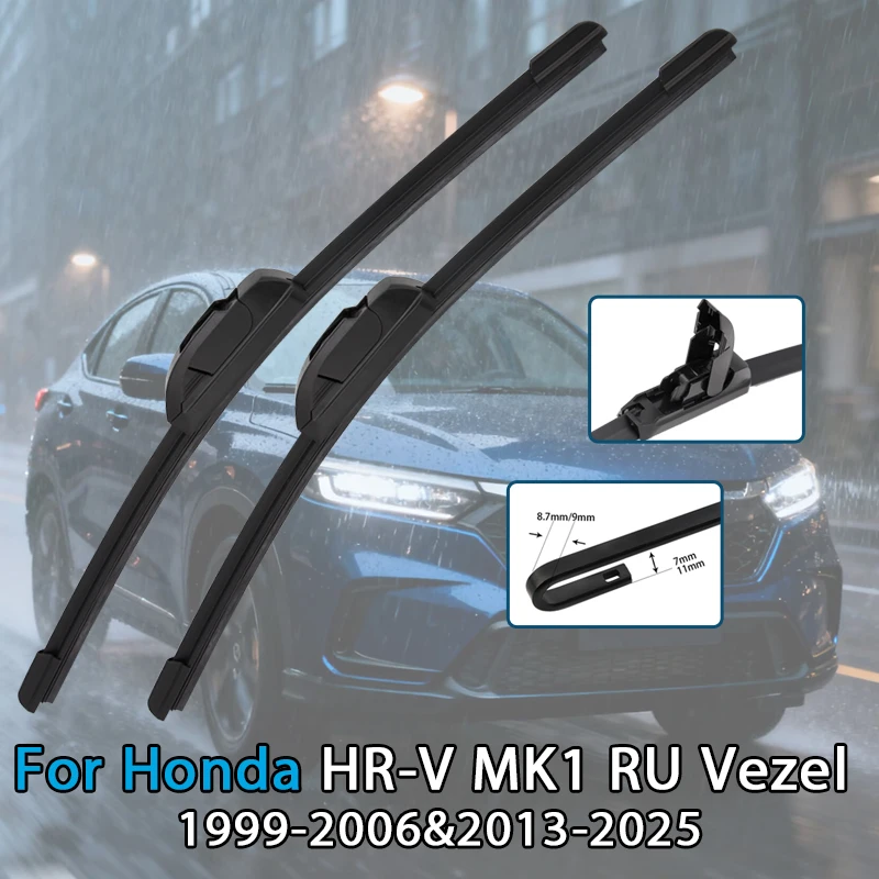 

For Honda HR-V HRV MK1 RU Vezel 1999-2006&2013-2025 Car Wiper Blade Front Wipers Fit U Hook Arm Windscreen Auto Wiper Blades
