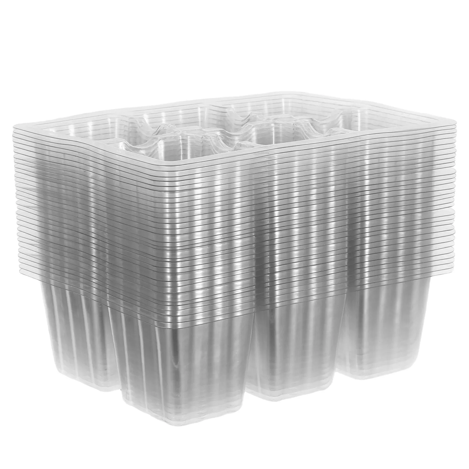 30Pcs Reusable Transparent Seedling Starter Trays with Drainage Holes Ideal for Indoor Plant Propagation Germination Growing