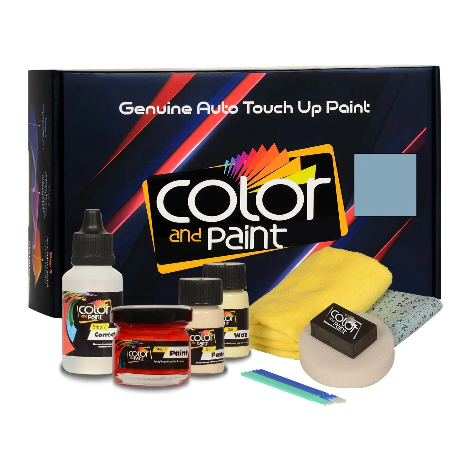 

Color and Paint compatible with Renault Automotive Touch Up Paint - BLEU OPALINE MET - RPA - Basic Care