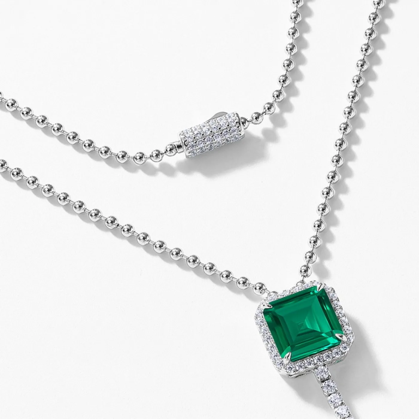 MUSHAN Luxury Jewelry 925 Sterling Silver Chain Pendant Necklace Lab Grown Emerald Ruby Gemstones Necklaces Pendants GRC Jewelry view 3