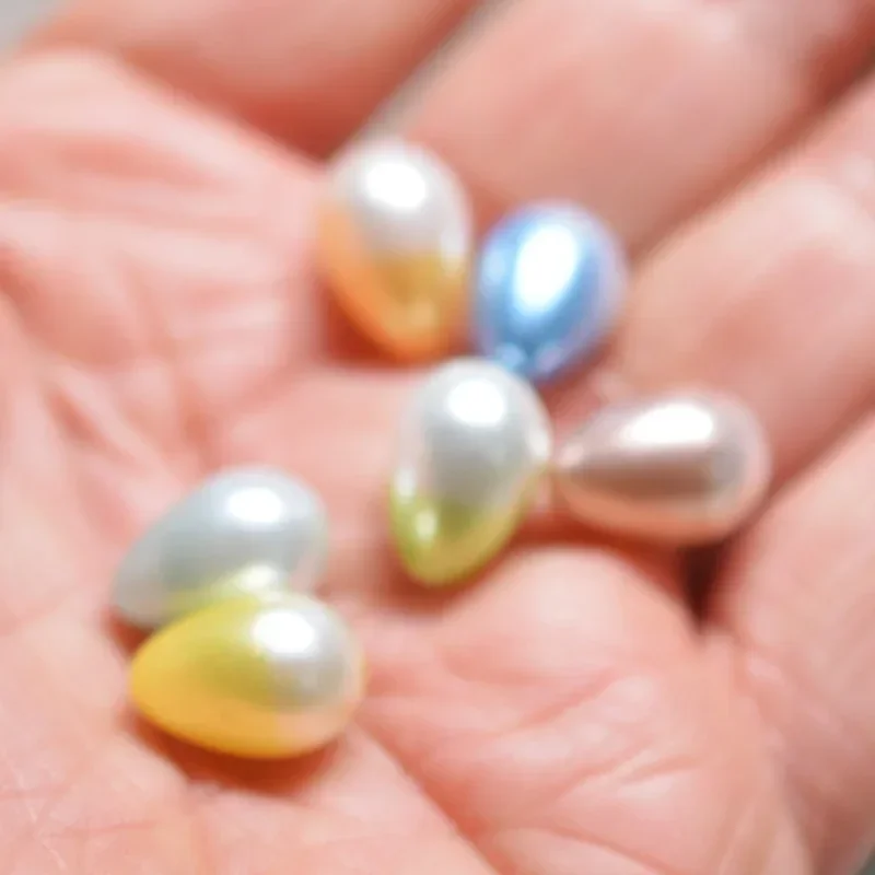 5x7mm 6x10mm 7x13mm 8x16mm two-color water drop beads imitate pearl beads straight hole interval bead jewelry making DIY