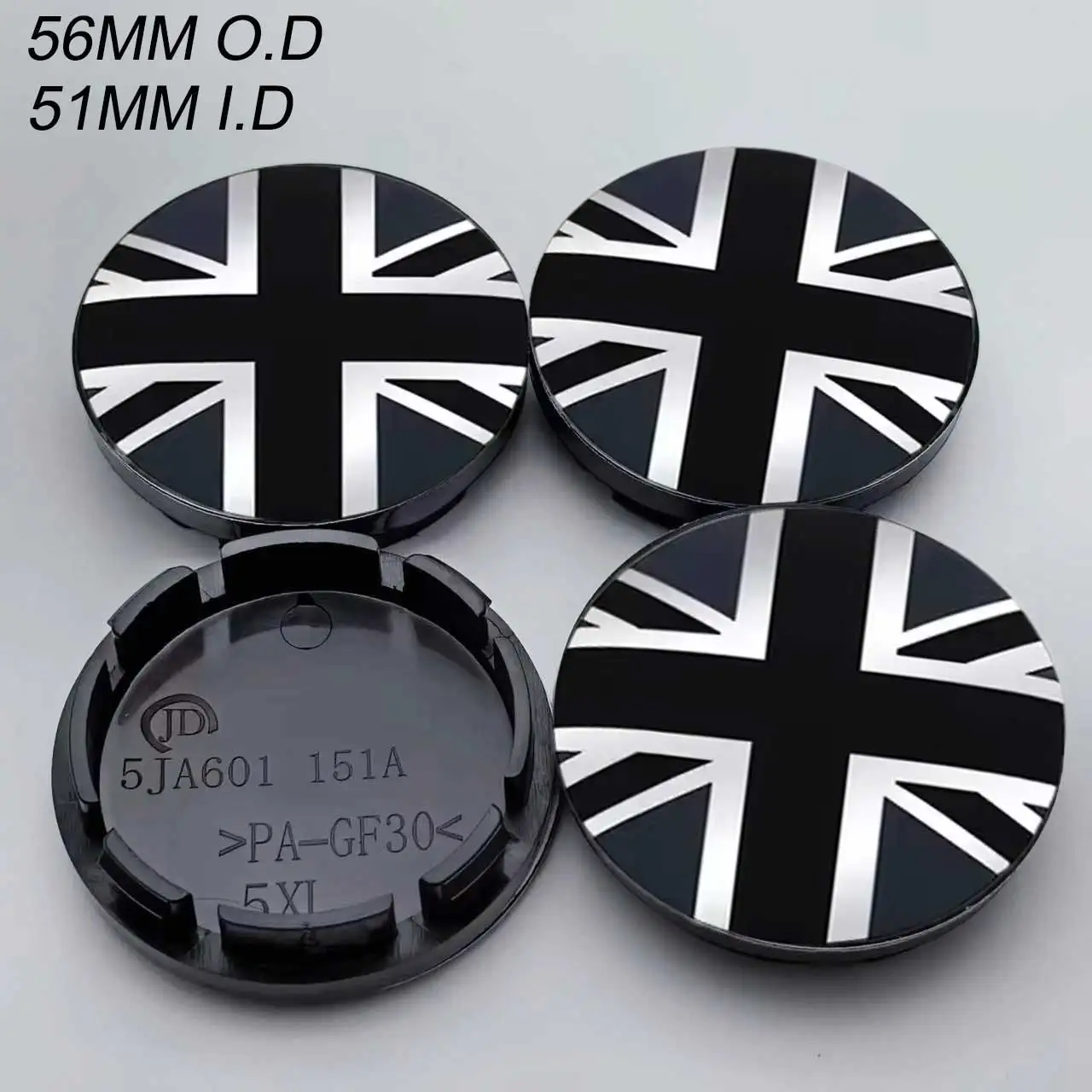 4 قطعة/الوحدة العالمي 56 مللي متر الاتحاد جاك شارة سيارة عجلة مركز محور قبعات يغطي ملصق لشركة فولكس فاجن كيا BMW ميني كوبر فورد أودي #6