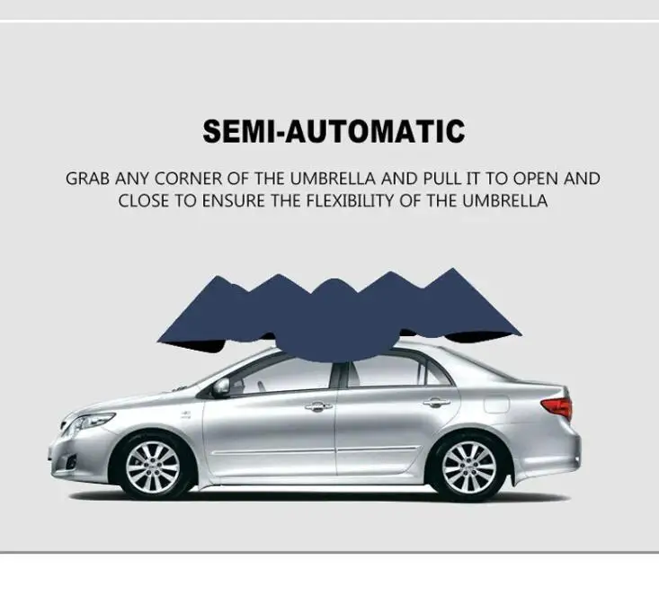 Semi-Automatic Car Sunshade 4.2*2.2M Outdoor Camping Parasol Sun Protection Car Umbrella Clothing Cover for Vehicle Protecti