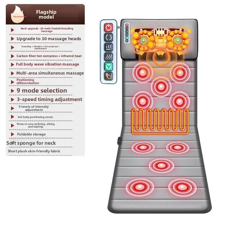 Neck massager, lumbar massage mattress, home use, electric multi-functional kneading backrest cushion
