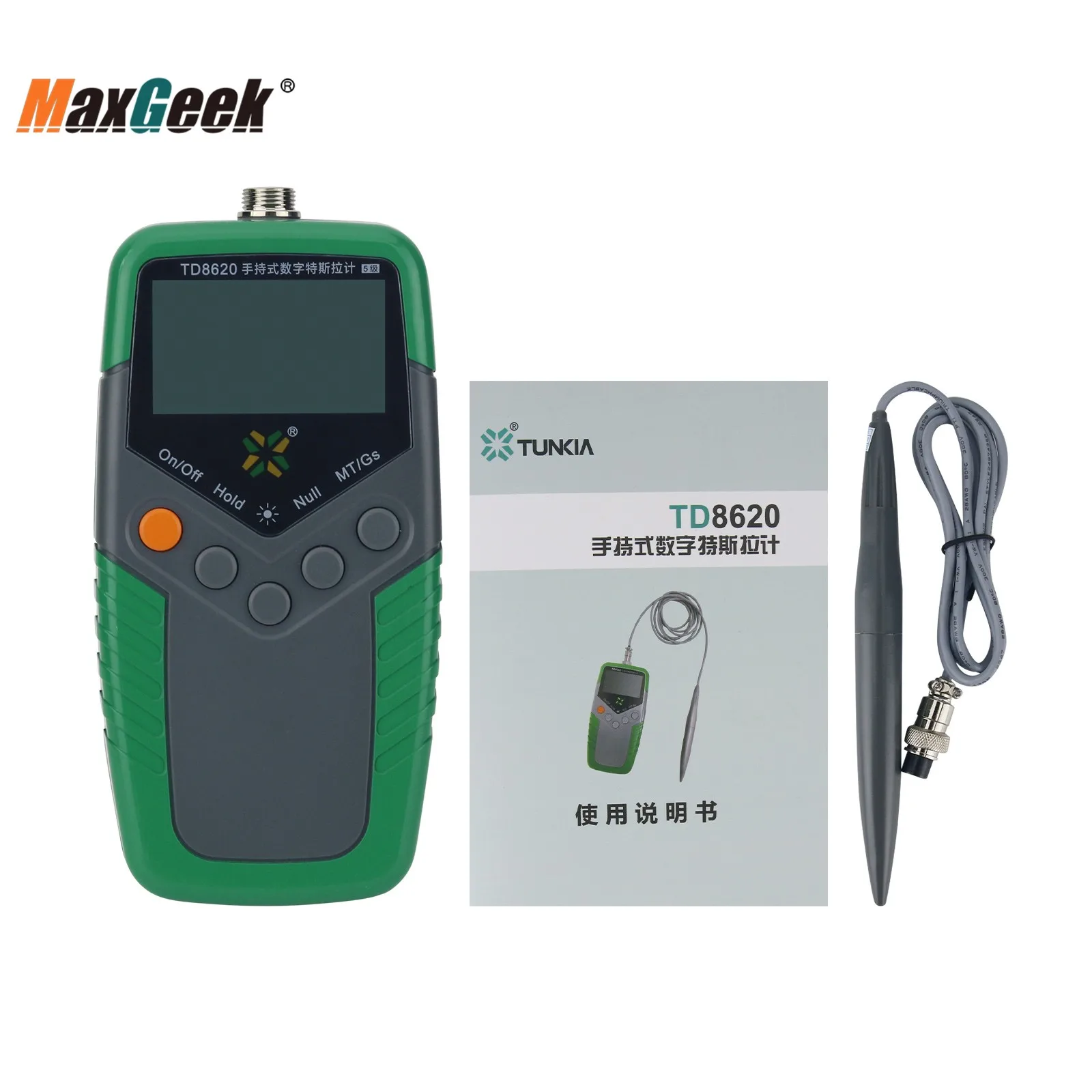 

Maxgeek TD8620 Class 1 Handheld Gauss Meter Permanent Magnetic Field Meter 0-24000Gs Digital Tesla-meter with 1% Accuracy