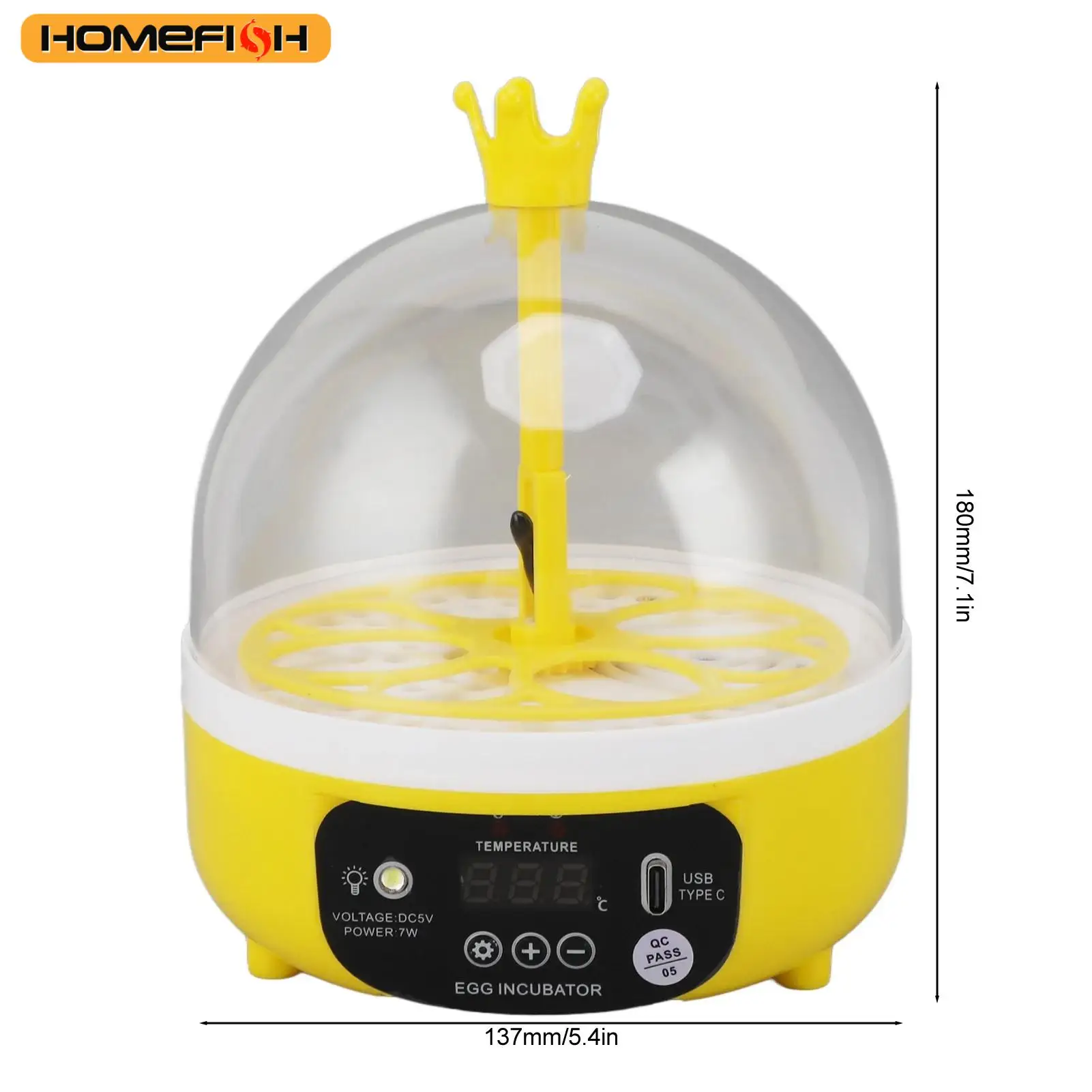 Mini home egg incubator Automatic temperature and humidity control 4 eggs Candler poultry incubator