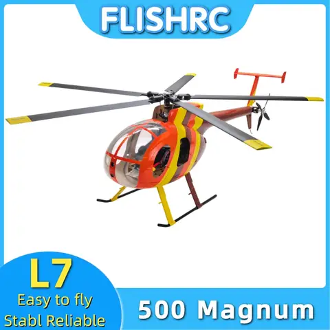 FLISHRC FL500 V2 MD500D Magnum PI Island Hoppers D4 Bands Livery 500 Class Scale RC Helicopter GPS With L7 Flight Controller