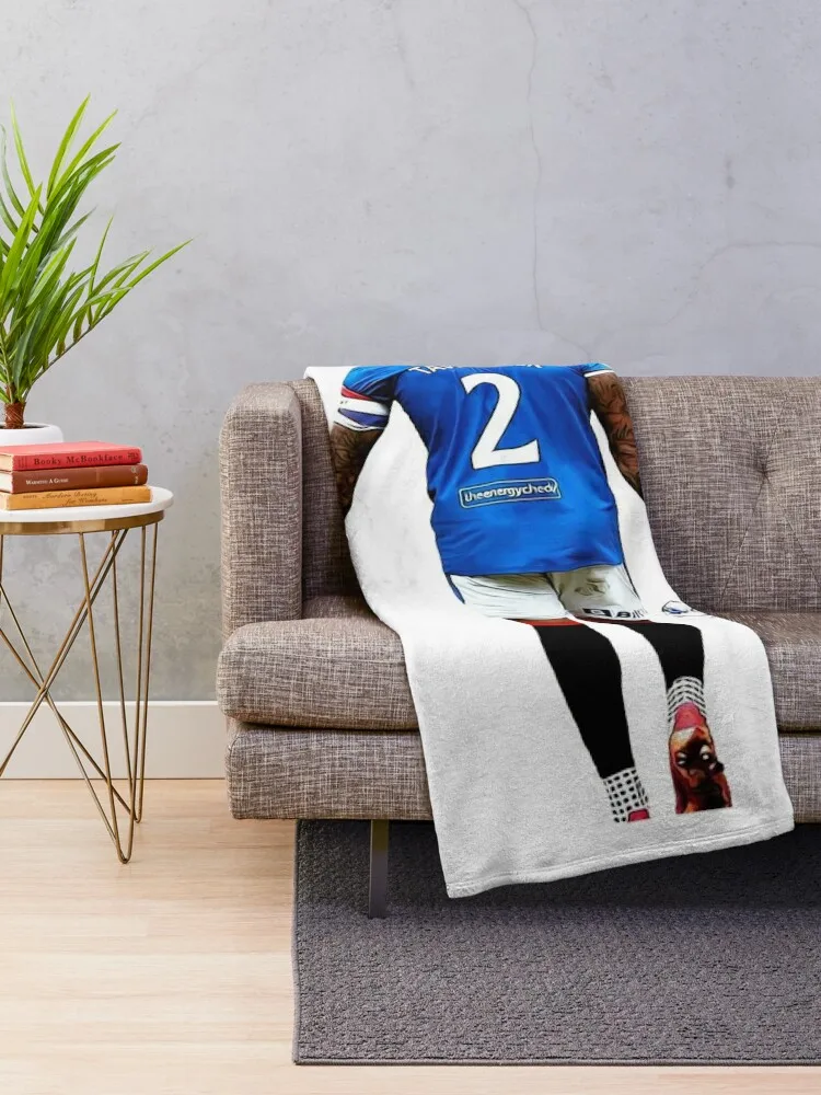 Captain James Tavernier with Title Trophy Throw Blanket heavy to sleep Luxury Throw Blankets