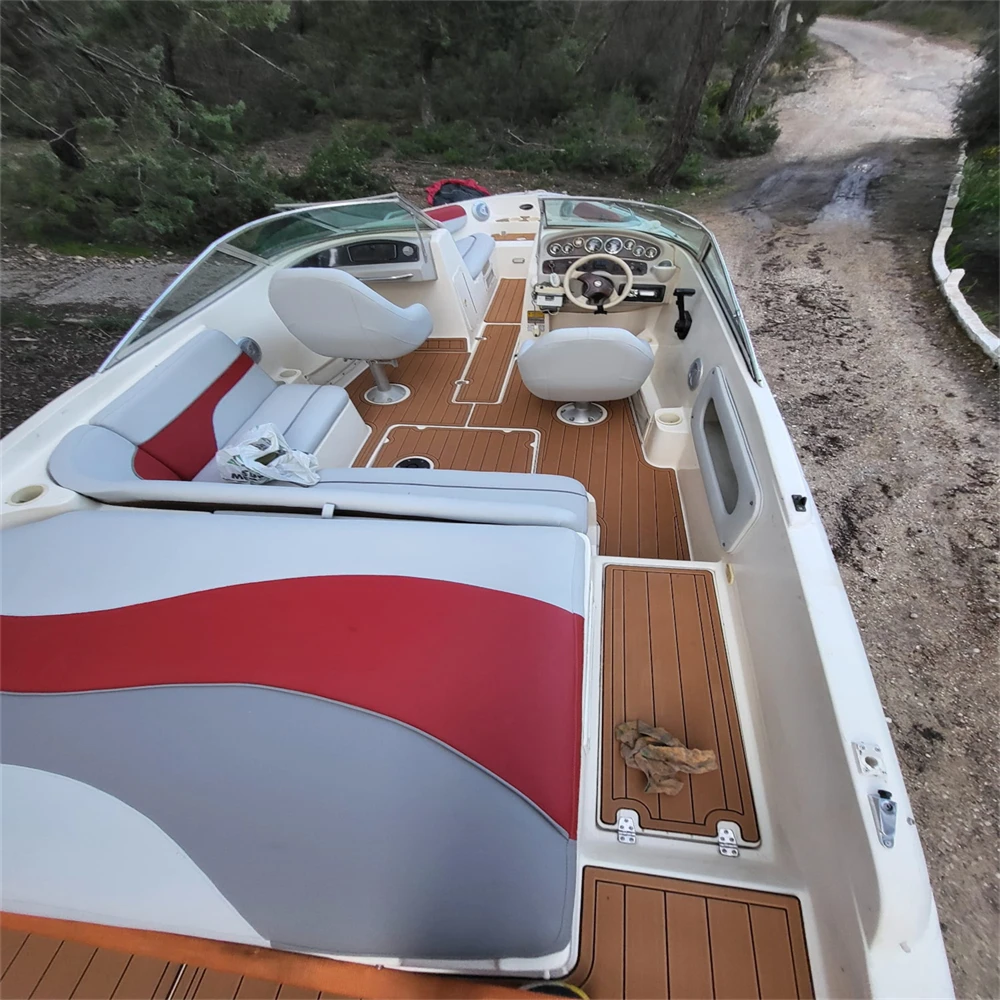 Mata podłogowa do łodzi Rinker Captiva 212 z 2003 roku, styl SeaDek/Gatorstep, samoprzylepna, imitacja teaku z pianki EVA, b69d5hsd