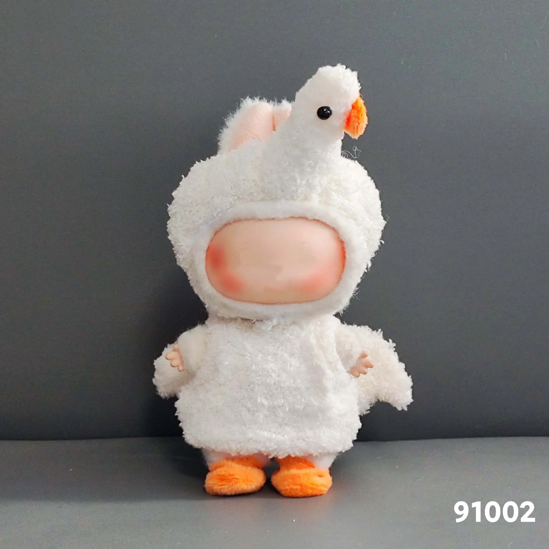 Cute mini plush doll clothes – only clothing accessories for 17cm Labubu dolls, hooded camisole outfits, DIY children's gifts.