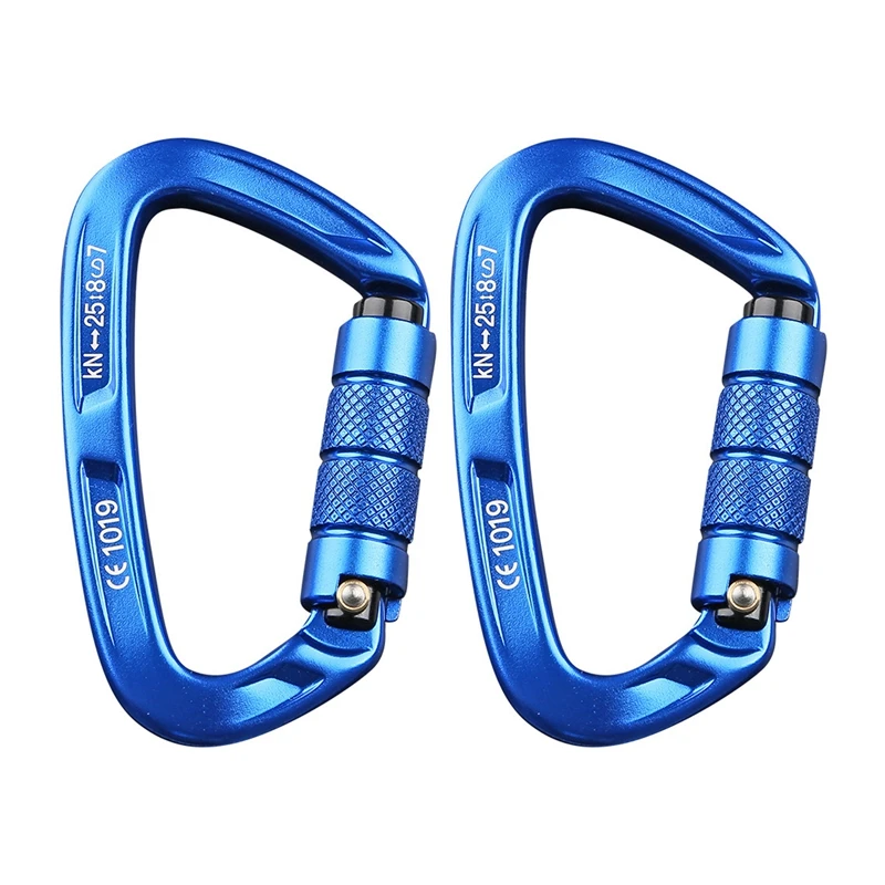 2PCS Auto Locking Carabiner Clip Carabiner Twist Lock Heavy Duty 25KN Carabiners For Climbing Camping Hiking Hammocks