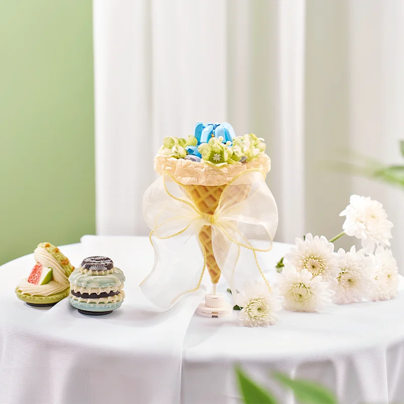 WeKKi は花を与えます甘いビルディングブロック花束小さな粒子少年少女組み立ておもちゃモデル装飾品ギフト