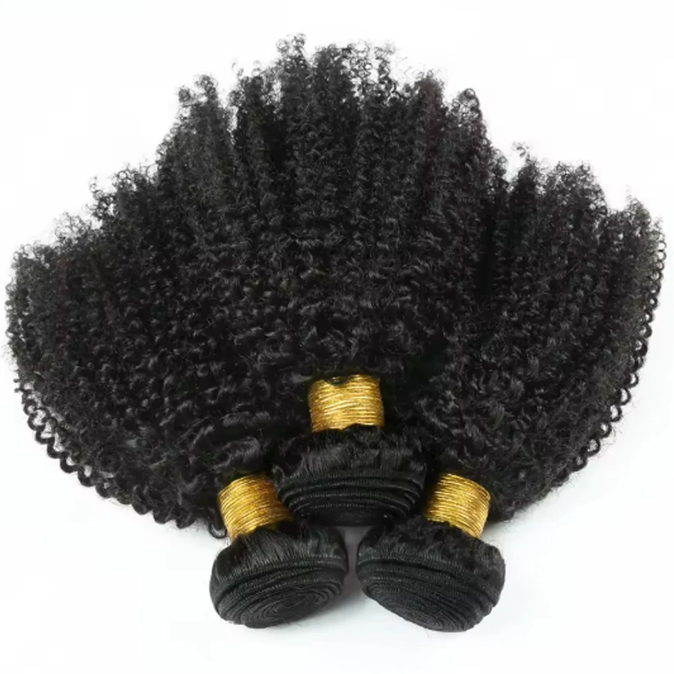 

1/2/3 афро кудрявые пучки бразильские афро кудрявые человеческие пучки наращивание волос вьющиеся Tissage Cheveux Humain для женщин